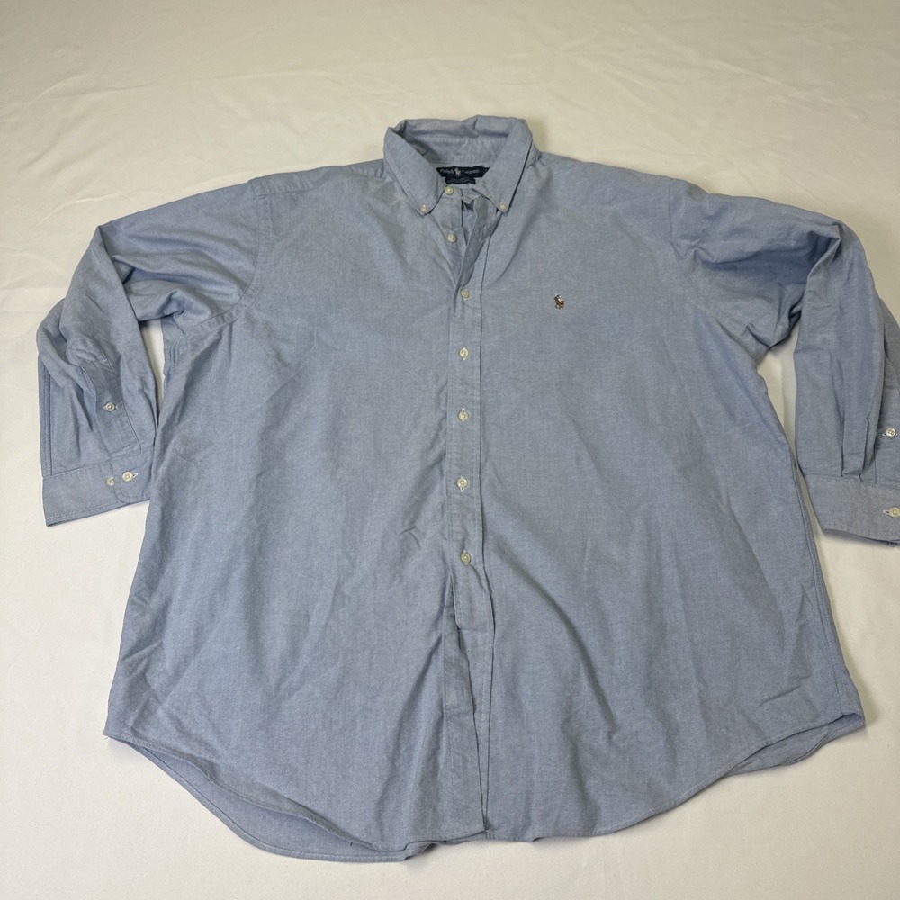Ralph Lauren Polo Men's Flesh Pony Blue Dress Shirt 18 34/35 - Picture 2 of 7